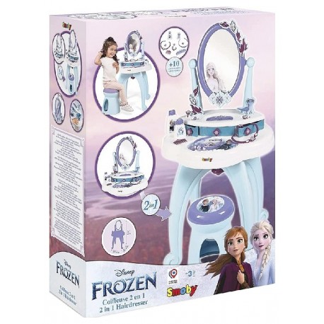 COIFFEUSE 2EN1 REINE DES NEIGES FROZEN AVEC TABOURET ET ACCESSOIRES - SMOBY-3032163202448-Lilojouets-Questembert-Muzillac-Morbih