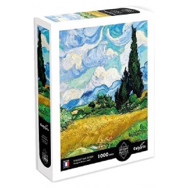 PUZZLE VAN GOGH CHAMP DE BLE AVEC CYPRES 1000 PIECES 68X48CM - CALYPTO-3373910070140-Lilojouets-Questembert-Muzillac-Morbihan