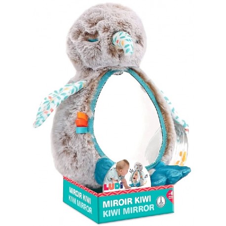 PELUCHE KIWI CALIN 22CM AVEC MIROIR - LUDI-3550833301425-Lilojouets-Questembert-Muzillac-Morbihan