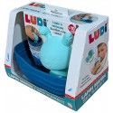 LAPIN MARIN A VENTOUSE - BATEAU DE BAIN EN SILICONE AVEC SON LAPIN RIGOLO - LUDI