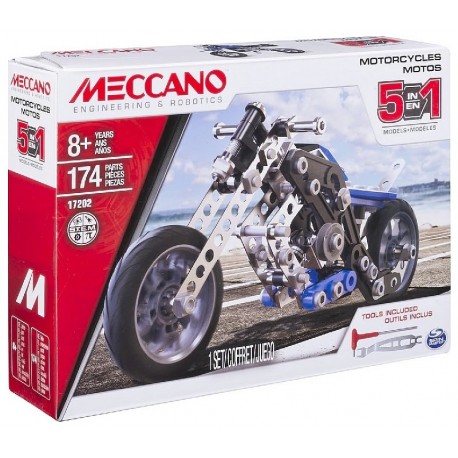 KIT CONSTRUCTION MOTOS 5EN1 174 PIECES METAL - MECCANO-3701405829896-Lilojouets-Questembert-Muzillac-Morbihan