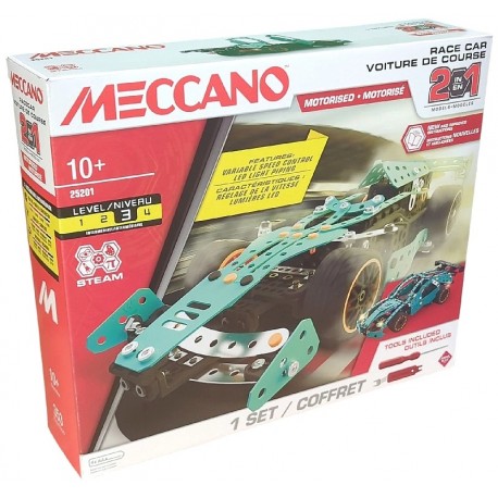 KIT CONSTRUCTION VOITURE DE COURSE MOTORISÉ - MECCANO 2EN1 NIVEAU 3-3701405829957-Lilojouets-Questembert-Muzillac-Morbihan