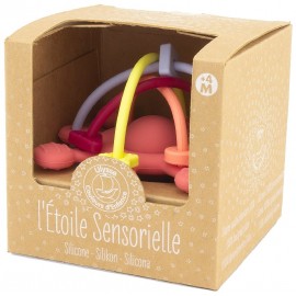 ANNEAU DE DENTITION SILICONE ETOILE SENSORIELLE ROUGE - ULYSSE-3760111717255-Lilojouets-Questembert-Muzillac-Morbihan