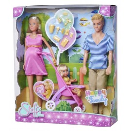 PACK 2 POUPEES STEFFI FAMILLE HEUREUSE AVEC POUSSETTE ET BEBE - SIMBA-4006592089177-Lilojouets-Questembert-Muzillac-Morbihan