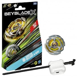 TOUPIE BEYBLADE JAUNE ARROW WIZARD 4-80B SERIE X AVEC LANCEUR - HASBRO-5010996257116-Lilojouets-Questembert-Muzillac-Morbihan