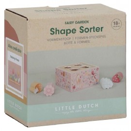 BOITE A FORMES EN BOIS 4 PIECES - JARDIN FEERIQUE VERSION ROSE - LITTLE DUTCH