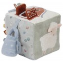 CUBE D'ACTIVITES SENSORIEL EN TISSU 15X15X15CM PETITE FERME - LITTLE DUTCH