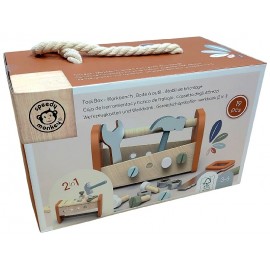 BOITE A OUTILS EN BOIS 2EN1 ETABLI DE BRICOLAGE 19 PIECES - SPEEDY MONKEY-0850047013507-Lilojouets-Questembert-Muzillac-Morbihan
