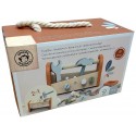 BOITE A OUTILS EN BOIS 2EN1 ETABLI DE BRICOLAGE 19 PIECES - SPEEDY MONKEY