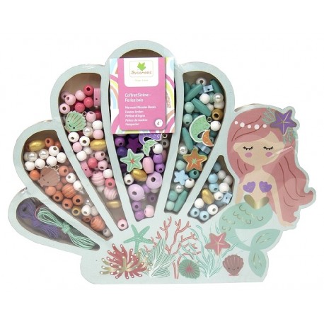 COFFRET SIRENE 400 PERLES EN BOIS - SYCOMORE-3517130012409-Lilojouets-Questembert-Muzillac-Morbihan