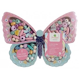COFFRET PAPILLON 194 PERLES EN BOIS ET FIL 3M - SYCOMORE-3517130013260-Lilojouets-Questembert-Muzillac-Morbihan