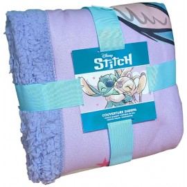 COUVERTURE SHERPA ANGEL ET STITCH CALINS - PLAID 100X150CM-3700043317055-Lilojouets-Questembert-Muzillac-Morbihan