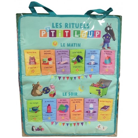 TABLEAU EN TISSU DES RITUELS DE P'TIT LOUP - AUZOU-9791039559898-Lilojouets-Questembert-Muzillac-Morbihan