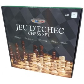 JEU D'ECHECS EN BOIS - PLATEAU 30CM - 32 PIECES EN BOIS TAILLE No2.5-3700325002518-Lilojouets-Questembert-Muzillac-Morbihan