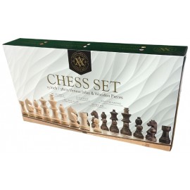 JEU D'ECHECS EN BOIS - PLATEAU 38CM COFFRET PLIABLE PLACAGE INCRUSTÉ-3700325043610-Lilojouets-Questembert-Muzillac-Morbihan