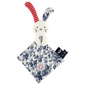 DOUDOU CARRÉ PLAT LAPIN L'ILE AUX FLEURS - MAÏLOU Fabrication Française-3701221500238-Lilojouets-Questembert-Muzillac-Morbihan