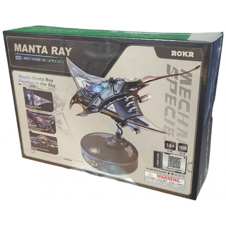 MAQUETTE RAIE MANTA MÉCANIQUE STEAMPUNK AVEC LED - 108 PIECES-6946785125542-Lilojouets-Questembert-Muzillac-Morbihan