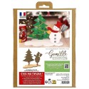 DECO 3D BOIS SAPIN NOEL BONHOMME NEIGE 24X12CM A DECORER MDF 6MM