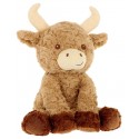 PELUCHE VACHE ECOSSAISE POIL COURT 25CM - KEELECO ECO-RESPONSABLE