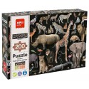 PUZZLE EDUCATIF LES ANIMAUX MENACÉS DE LA SAVANE 100X30CM 200 PIECES - APLI KIDS