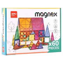 COFFRET MAGNEX 60 PIECES MAGNETIQUES- JEU DE CONSTRUCTION - APLI KIDS-8410782201373-Lilojouets-Questembert-Muzillac-Morbihan