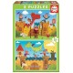 Puzzles dragons et chevaliers 2x48 pieces 28x20cm - educa-8412668171510-lilojouets-questembert-muzillac-morbihan
