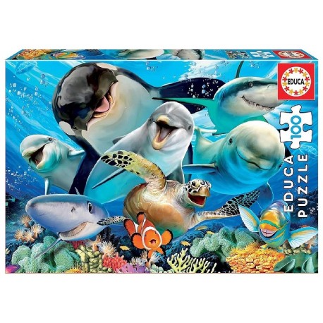 PUZZLE SELFIE SOUS L'EAU 100 PIECES 40X28CM - EDUCA-8412668180628-Lilojouets-Questembert-Muzillac-Morbihan