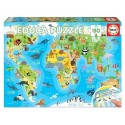 PUZZLE MAPPEMONDE DES ANIMAUX 150 PIECES 48X34CM - EDUCA