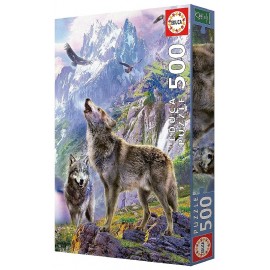 PUZZLE LOUPS SUR ROCHERS 500 PIECES 34X48CM - EDUCA-8412668195486-Lilojouets-Questembert-Muzillac-Morbihan