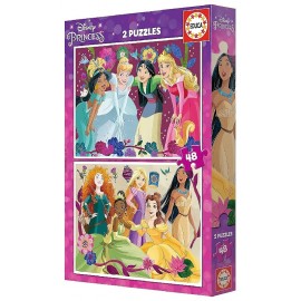 PUZZLES PRINCESSES DISNEY 2X48 PIECES 28X20CM - EDUCA