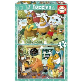 PUZZLES OURS CONTES DE LA FORET 2X20 PIECES 28X20CM - EDUCA