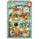 PUZZLES OURS CONTES DE LA FORET 2X20 PIECES 28X20CM - EDUCA
