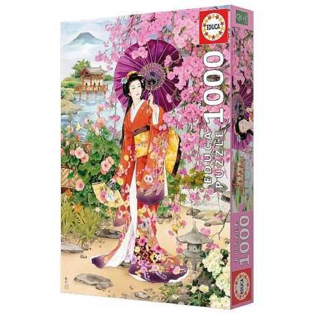 PUZZLE GEISHA TIEN 1000 PIECES 68X48CM PEINTURE HARUYO MORITA - EDUCA-8412668199170-Lilojouets-Questembert-Muzillac-Morbihan
