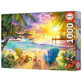 PUZZLE PLAGE D'AMOUR 1000 PIECES 68X48CM - EDUCA-8412668202559-Lilojouets-Questembert-Muzillac-Morbihan