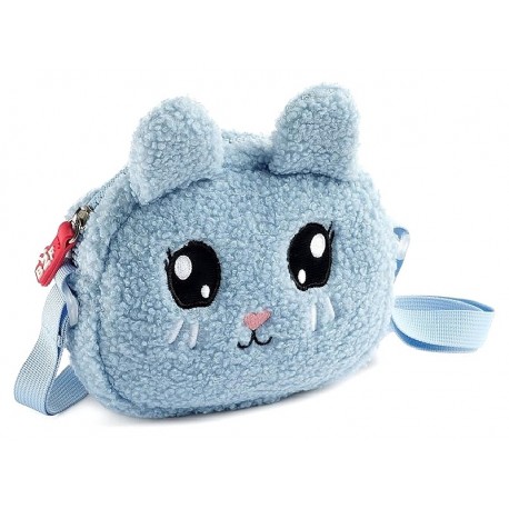 PETIT SAC A MAIN PELUCHE LAPIN BLEU - SACOCHE AVEC BANDOULIERE - BACK2FUN-8422593196656-Lilojouets-Questembert-Muzillac-Morbihan
