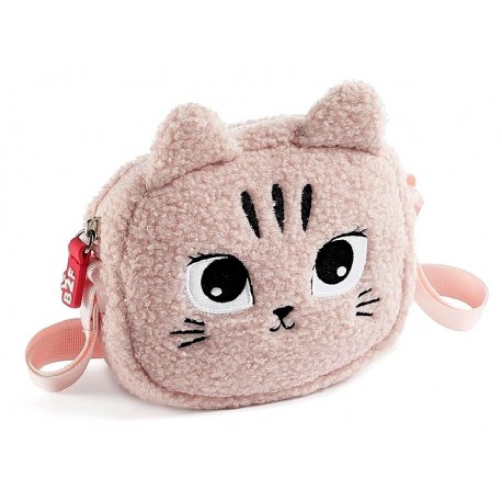 PETIT SAC A MAIN PELUCHE CHAT ROSE - SACOCHE AVEC BANDOULIERE - BACK2FUN-8422593196694-Lilojouets-Questembert-Muzillac-Morbihan