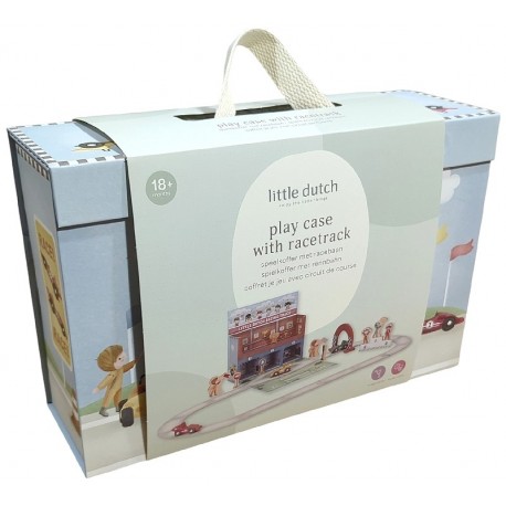 MALLETTE DE JEU AVEC CIRCUIT DE COURSE VOITURES ET FIGURINES - LITTLE DUTCH-8713291225244-Lilojouets-Questembert-Muzillac-Morbih