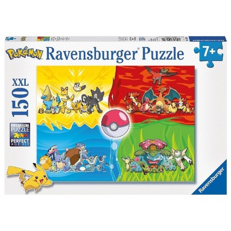 PUZZLE DIFFERENTS TYPES DE POKEMON 150 PIECES XXL 49X36CM - RAVENSBURGER-4005556100354-Lilojouets-Questembert-Muzillac-Morbihan