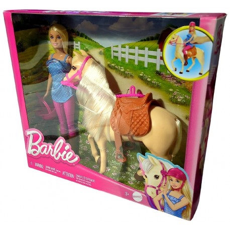 COFFRET POUPEE BARBIE 29CM ET SON CHEVAL - MATTEL-0887961691351-Lilojouets-Questembert-Muzillac-Morbihan