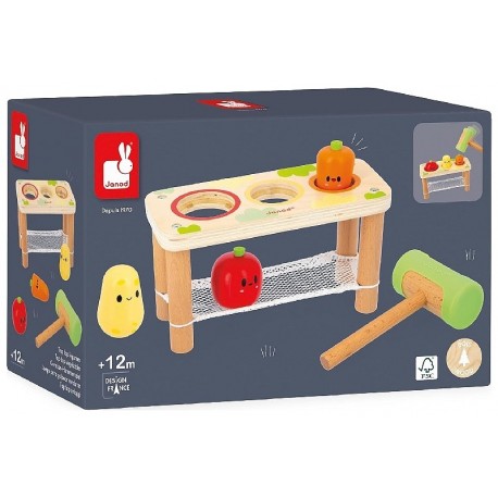 JEU TAPTAP LEGUMES DU POTAGER EN BOIS - GAMME LA FERME JANOD-3700217333096-Lilojouets-Questembert-Muzillac-Morbihan
