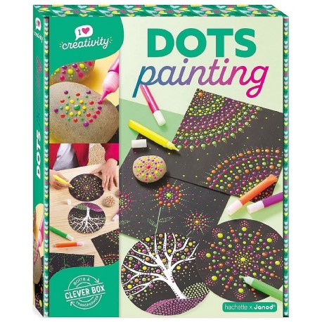 COFFRET CREATIF DOTS PAINTING - PEINTURE POINTILLISME - CREATIVITY JANOD-3700217377366-Lilojouets-Questembert-Muzillac-Morbihan
