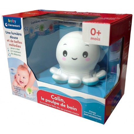 COLIN LE POULPE DE BAIN - AVEC LUMIERE DOUCE ET MELODIES - BABY CLEMENTONI-8005125525713-Lilojouets-Questembert-Muzillac-Morbiha