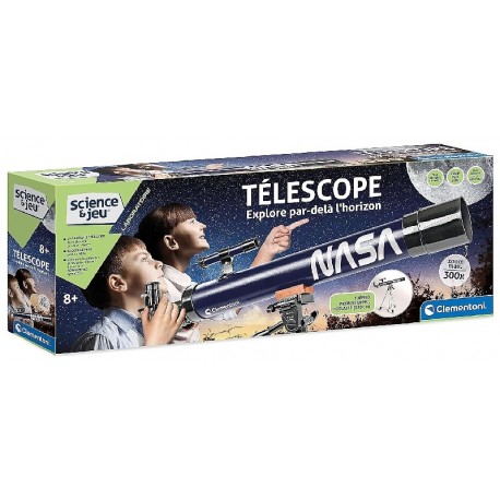 TELESCOPE NASA ZOOM 300X ET TREPIED - SCIENCE&JEU LABORATOIRE CLEMENTONI-8005125527380-Lilojouets-Questembert-Muzillac-Morbihan