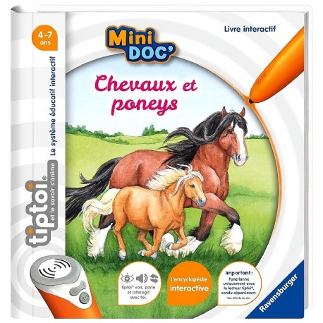 LIVRE TIPTOI MINI DOC' CHEVAUX ET PONEYS - LIVRE INTERACTIF RAVENSBURGER-9783380990208-Lilojouets-Questembert-Muzillac-Morbihan