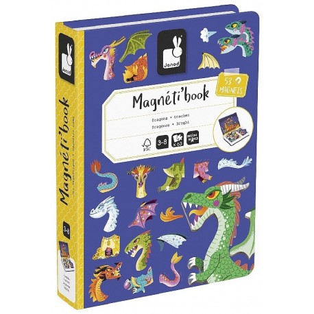 MAGNETI'BOOK DRAGONS - 63 MAGNETS ET 10 CARTES - JANOD-3700217325275-Lilojouets-Questembert-Muzillac-Morbihan