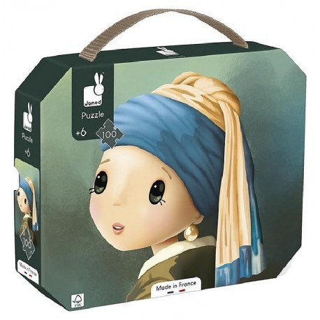 VALISETTE PUZZLE INSPIRÉ DE VERMEER 40X50CM - 100 PIECES - POSTER INCLUS-3700217325510-Lilojouets-Questembert-Muzillac-Morbihan