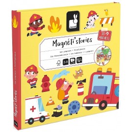 MAGNETI'STORIES POMPIERS - 30 PIECES MAGNETIQUES - JANOD-3700217354534-Lilojouets-Questembert-Muzillac-Morbihan