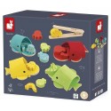 JEU TRI DES COULEURS BALEINES EN BOIS - JANOD