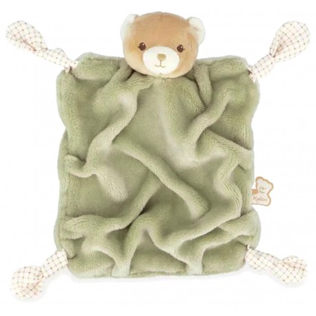 DOUDOU CARRE OURS VERT 20CM - AVEC BOITE KALOO INTEMPOREL-3666502140063-Lilojouets-Questembert-Muzillac-Morbihan