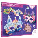POCHETTE MASQUES A DECORER LICORNES ET 150 STRASS - AUZOU CREATIF